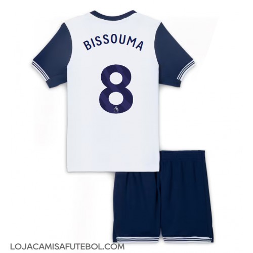 Camisa de Futebol Tottenham Hotspur Yves Bissouma #8 Equipamento Principal Infantil 2024-25 Manga Curta (+ Calças curtas)